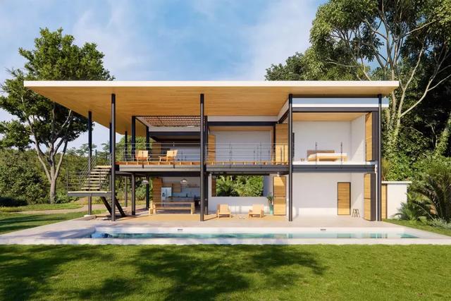 度假風(fēng)格、輕松悠閑的家庭別墅效果圖實(shí)拍，真漂亮