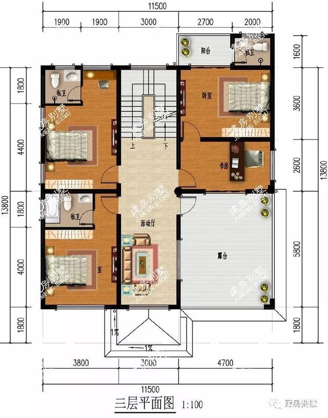 3款帶大露臺(tái)的四層別墅設(shè)計(jì)方案圖，挑一套隨便建