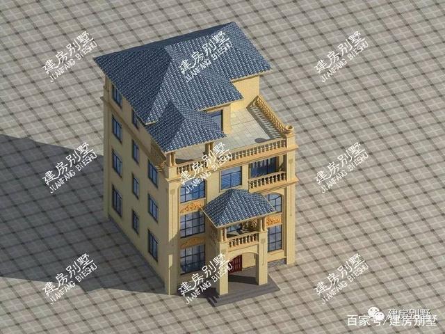 3款帶大露臺(tái)的四層別墅設(shè)計(jì)方案圖，挑一套隨便建