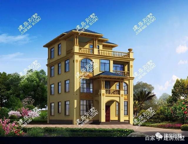 3款帶大露臺(tái)的四層別墅設(shè)計(jì)方案圖，挑一套隨便建