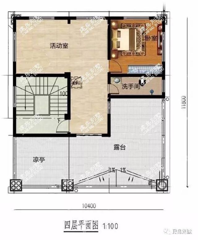 3款帶大露臺(tái)的四層別墅設(shè)計(jì)方案圖，挑一套隨便建