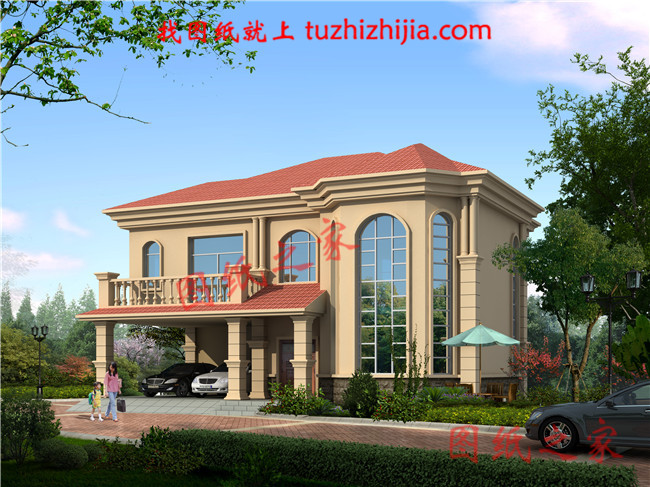 普通農(nóng)村二層房子設(shè)計(jì)圖 ，復(fù)式結(jié)構(gòu)，帶車庫，160平米左右