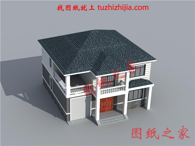 農(nóng)村三間兩層樓房設(shè)計(jì)圖，帶車庫(kù)，戶型簡(jiǎn)單實(shí)用