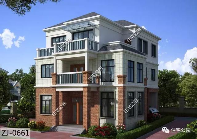 農(nóng)村三層半小洋樓設(shè)計圖，三層半帶閣樓別墅戶型就選他