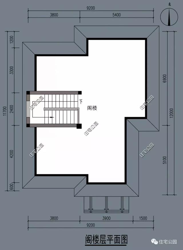 農(nóng)村三層半小洋樓設(shè)計圖，三層半帶閣樓別墅戶型就選他