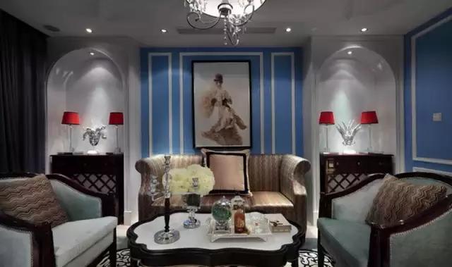300平歐式藍(lán)調(diào)別墅裝修案例實拍，浪漫唯美