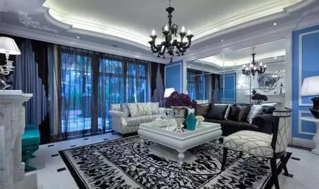 300平歐式藍(lán)調(diào)別墅裝修案例實拍，浪漫唯美