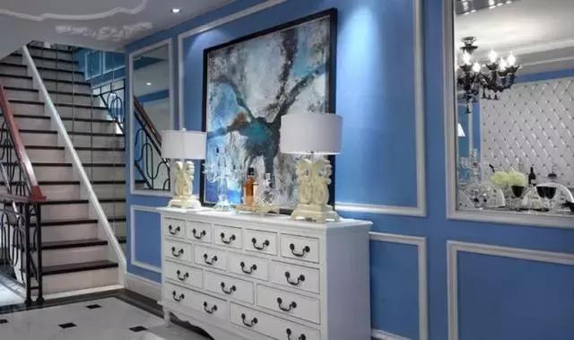 300平歐式藍(lán)調(diào)別墅裝修案例實拍，浪漫唯美