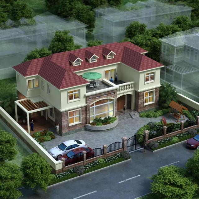 3套花園別墅外觀效果圖，有花園才稱得上別墅