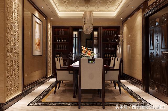 別墅豪華高端中式風(fēng)格裝修實(shí)景照片圖，大氣