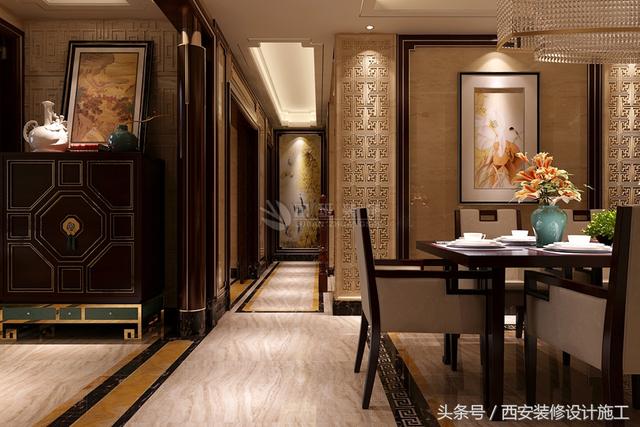 別墅豪華高端中式風(fēng)格裝修實(shí)景照片圖，大氣