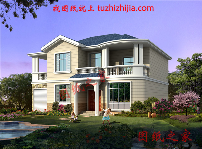 農(nóng)村四間兩層樓房設(shè)計(jì)圖，帶車(chē)庫(kù)，時(shí)尚經(jīng)濟(jì)，最適合農(nóng)村施工的絕佳戶(hù)型