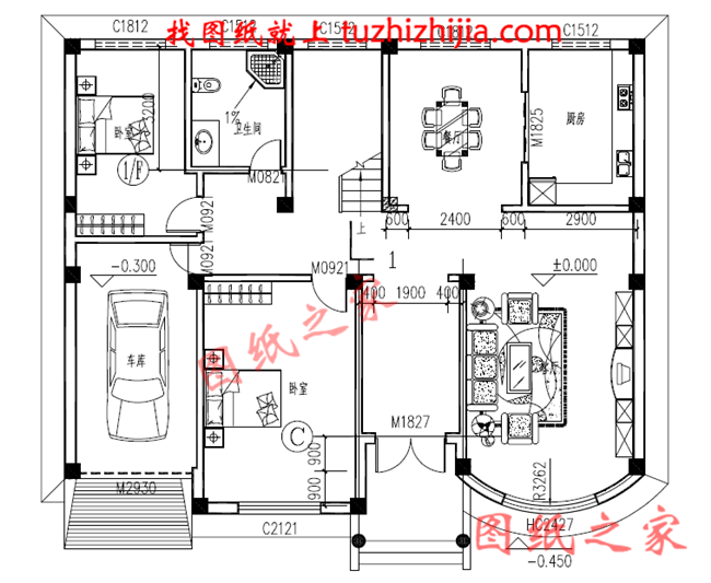 農(nóng)村四間兩層樓房設(shè)計(jì)圖，帶車(chē)庫(kù)，時(shí)尚經(jīng)濟(jì)，最適合農(nóng)村施工的絕佳戶(hù)型