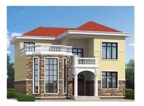 11*11米帶露臺(tái)現(xiàn)代二層農(nóng)村小洋樓設(shè)計(jì)圖，附施工過程