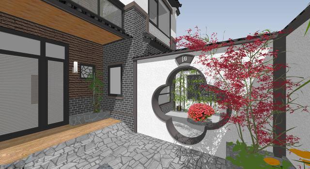 二層帶庭院中式別墅設(shè)計(jì)方案，喜歡中式建筑的收藏吧