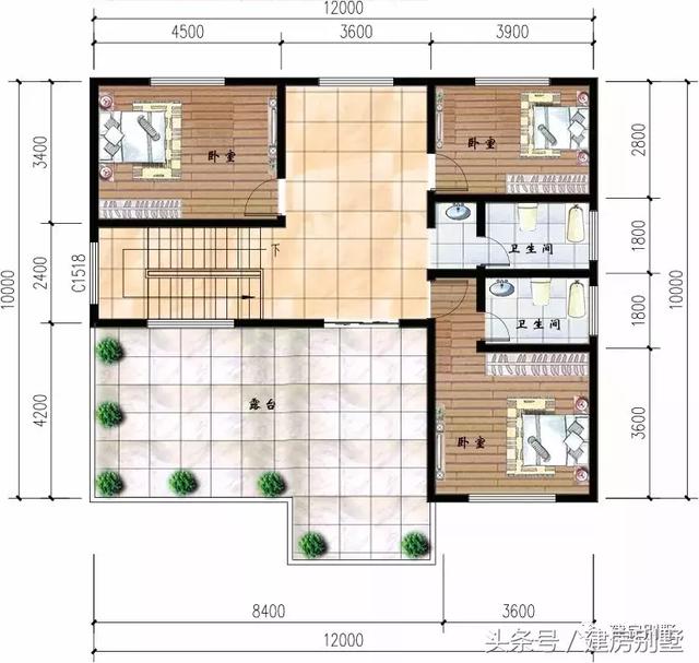 3款開間12米的農村三層房屋設計圖，第2款很受歡迎