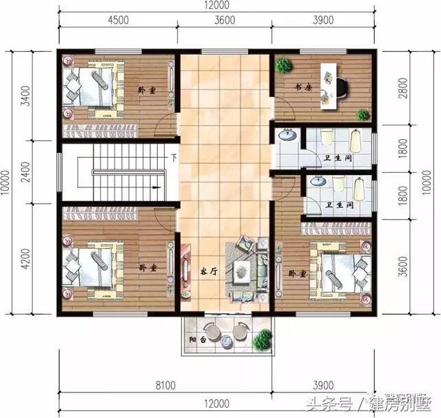 3款開間12米的農村三層房屋設計圖，第2款很受歡迎