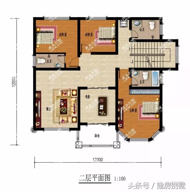 3款開間12米的農村三層房屋設計圖，第2款很受歡迎