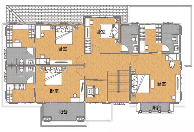 時尚農村二層別墅圖，6室2廳帶吧臺，品質生活就靠它了