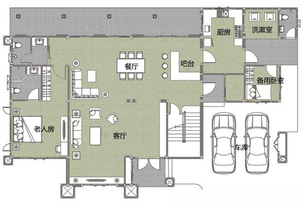 時尚農村二層別墅圖，6室2廳帶吧臺，品質生活就靠它了