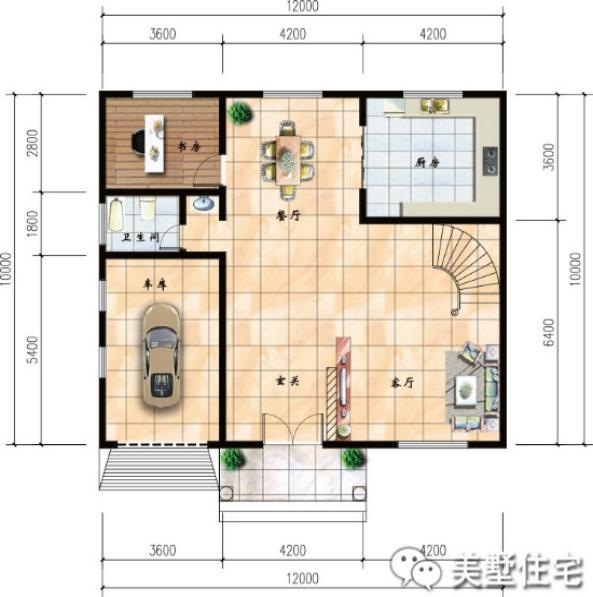幾款帶車庫(kù)的農(nóng)村自建樓房方案圖，3、4層的都有