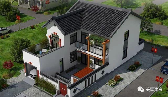 傳統(tǒng)古典中式二層自建房設(shè)計方案圖，建一棟輕松搞定丈母娘