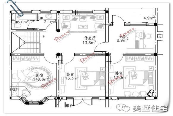 3款經(jīng)濟(jì)、實(shí)用的二層住宅方案圖，適合農(nóng)村老百姓建