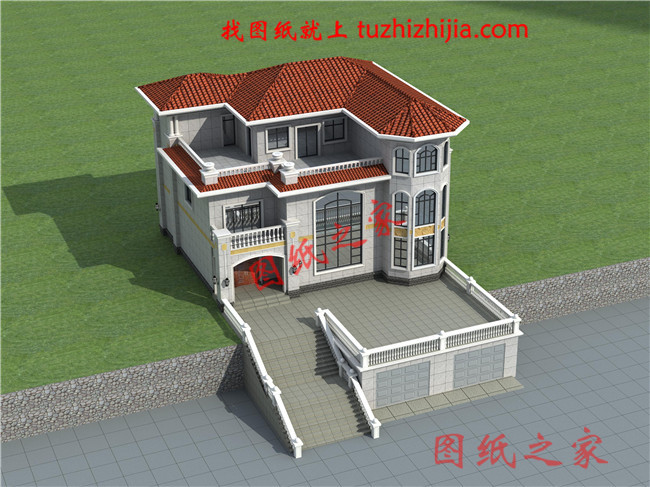 鄉(xiāng)下復(fù)試三層房子設(shè)計(jì)圖，帶堂屋，客廳中空，輕奢風(fēng)格