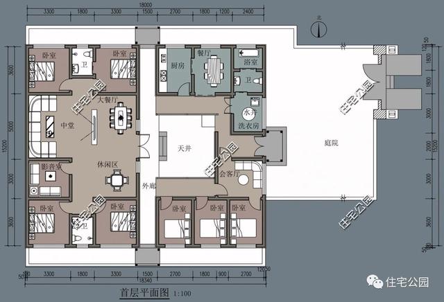四合院戶型方案圖大全，徽派四合院PK北式四合院