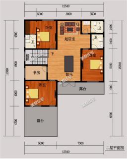 13X18米的農(nóng)村二層中式四合院方案戶型圖，農(nóng)村自建比較好