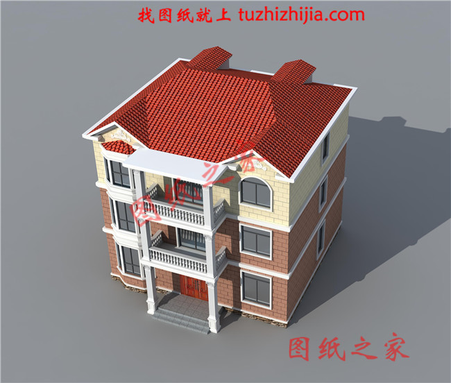 簡單實(shí)用新農(nóng)村三層住宅房屋設(shè)計(jì)圖，時(shí)尚大氣，低調(diào)