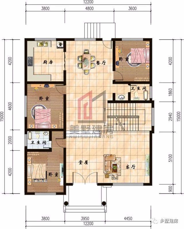 2套農(nóng)村四層自建樓房戶型圖，1套豪華，1套普通，你怎么選？