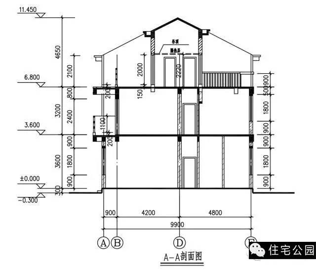 11.7X10米農(nóng)村3層別墅，兩側(cè)無(wú)窗、方正實(shí)用