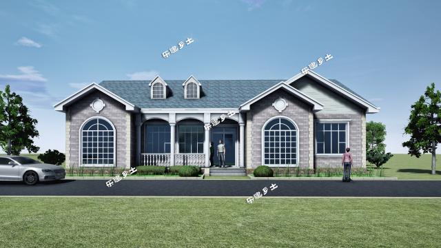 單層美式鄉(xiāng)間小別墅，超富層次感，精致不浮夸