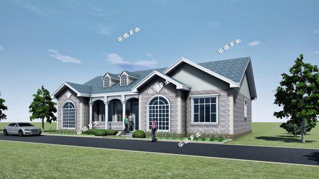 單層美式鄉(xiāng)間小別墅，超富層次感，精致不浮夸