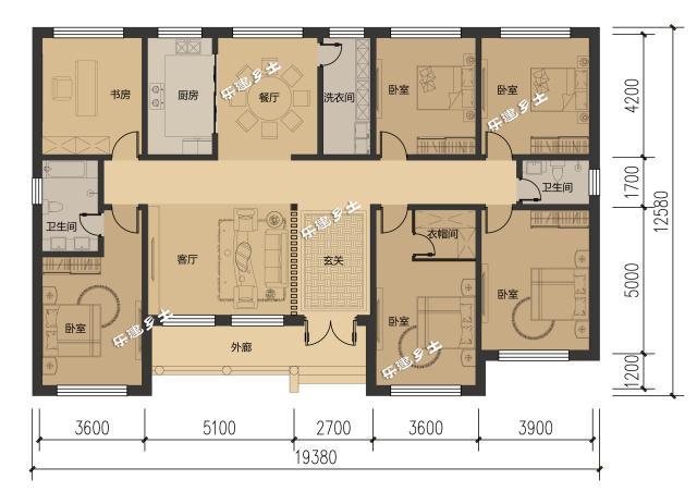 單層美式鄉(xiāng)間小別墅，超富層次感，精致不浮夸