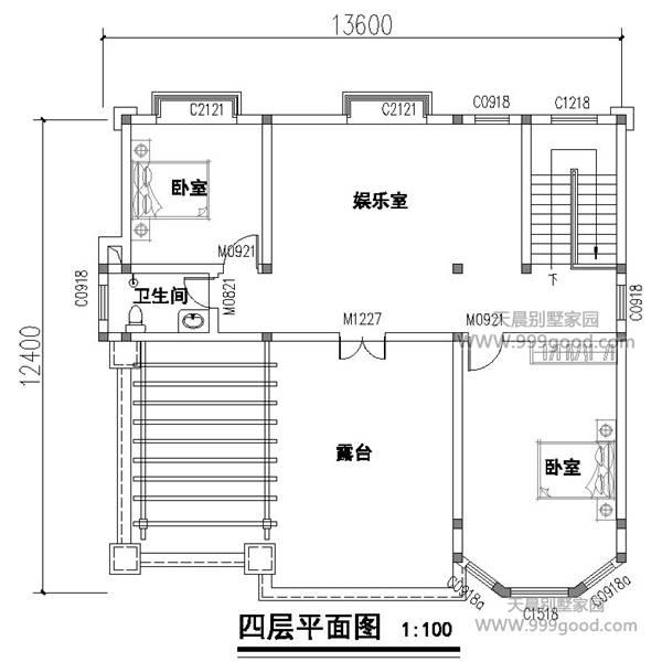 農(nóng)村12.4X13.6別墅設(shè)計(jì)圖，如此實(shí)用的布局給我來一沓！