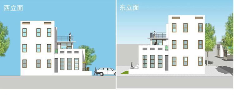 [房先生]三層對稱自建房別墅圖紙 現(xiàn)代中式帶陽光房大露臺