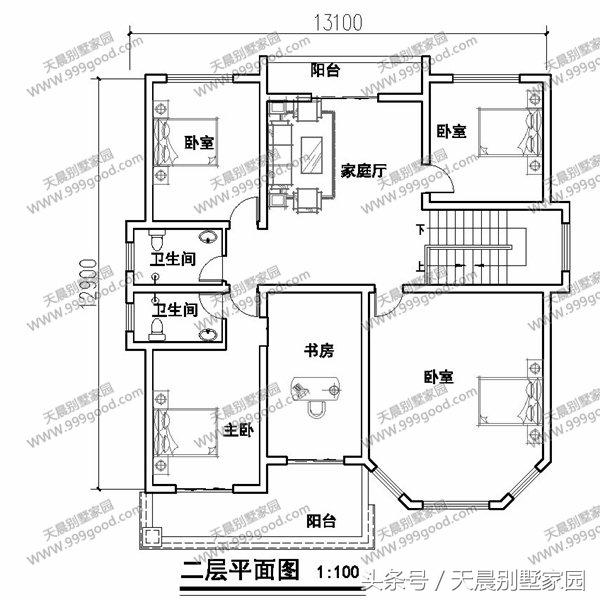 13.1X12.9米別墅設(shè)計圖，清雅歐式，經(jīng)典接地氣！