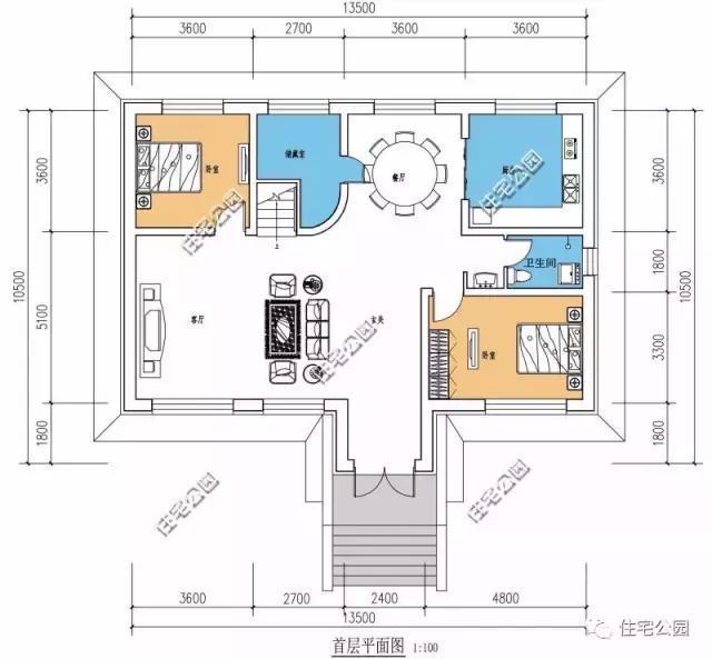 13.5X10米田園別墅，時(shí)尚實(shí)用，造價(jià)24萬(wàn)！