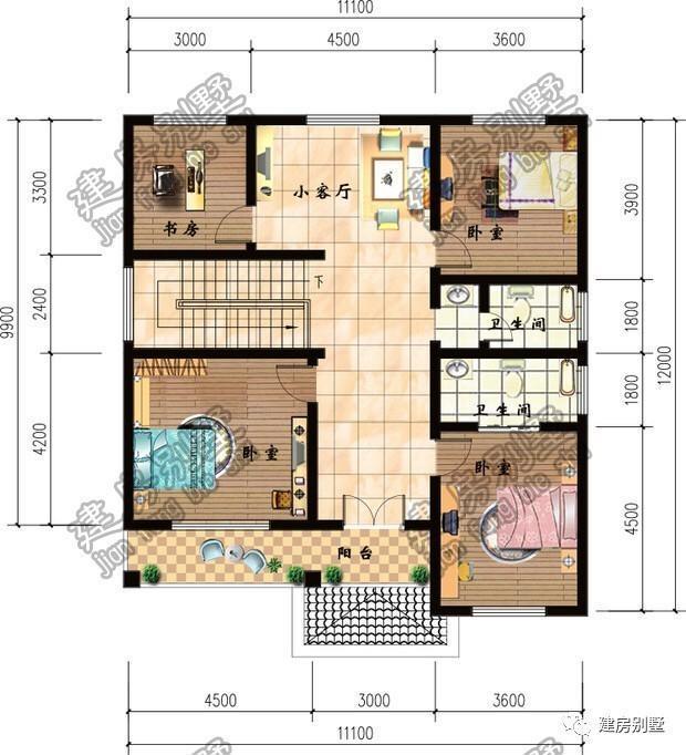 開間11.1米，進深12米朋友圈最熱門兩層農(nóng)村別墅圖紙