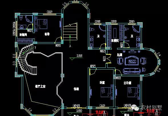 大氣三層復式別墅，帶莊園和游泳池（施工全圖+裝修效果圖）
