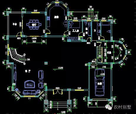 大氣三層復式別墅，帶莊園和游泳池（施工全圖+裝修效果圖）