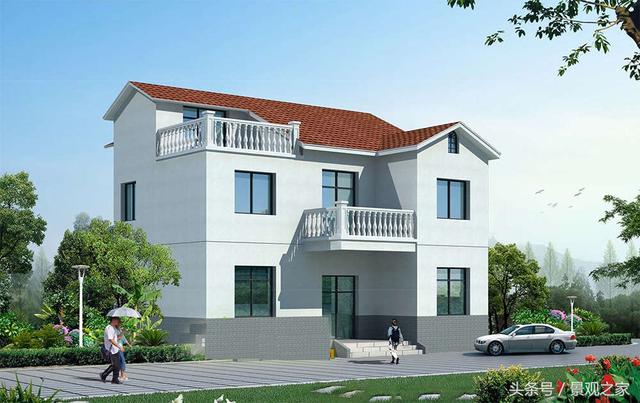 二層帶閣樓新農(nóng)村別墅設計圖紙（帶效果圖）