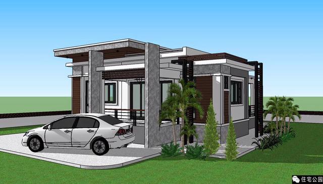 一層現(xiàn)代小平房，簡單舒適又安詳！含3D展示