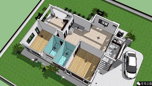 一層現(xiàn)代小平房，簡單舒適又安詳！含3D展示