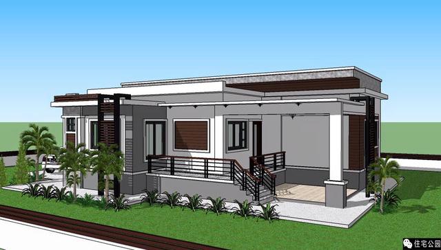 一層現(xiàn)代小平房，簡單舒適又安詳！含3D展示