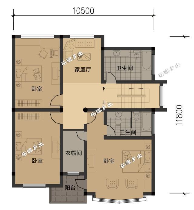 10x12米兩層半英倫別墅全套圖紙，占地面積小，實用又大方！