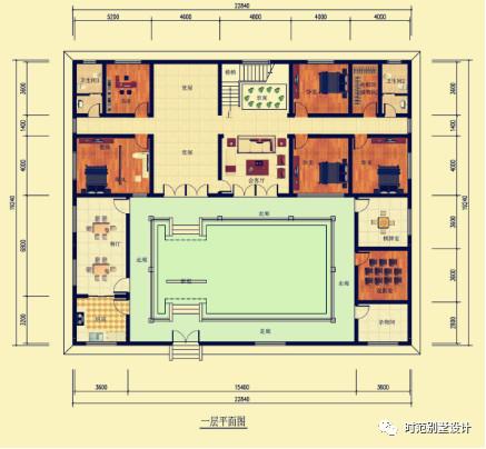 農村自建二層中式合院，帶堂屋露臺，房間多