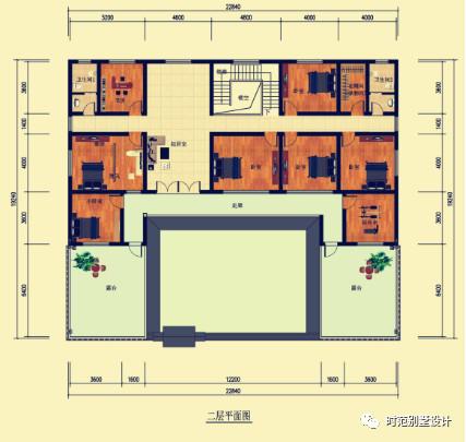 農村自建二層中式合院，帶堂屋露臺，房間多